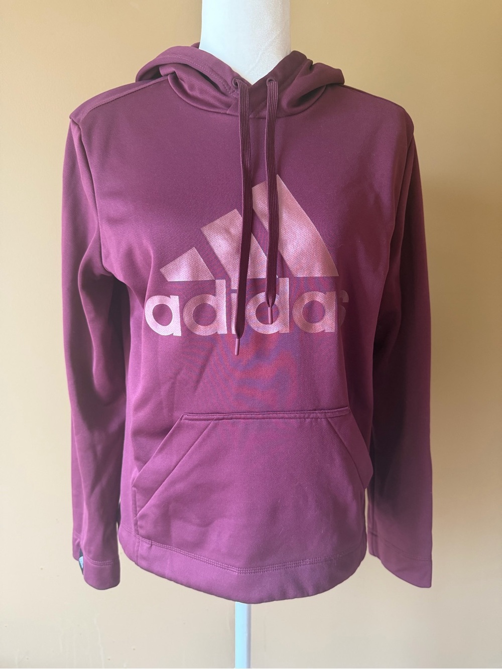 adidas women's Burgundy Pullover Hoodie with Logo